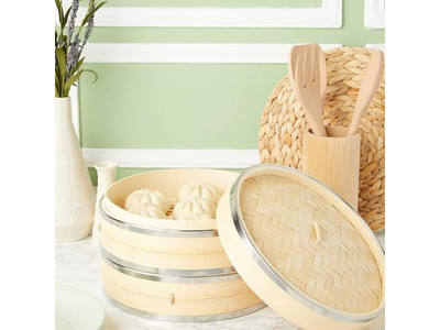 Vaporera de Bambú de Fábrica de Gabinetes de 2 Niveles