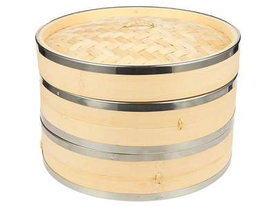 Vaporera de Bambú de Fábrica de Gabinetes de 2 Niveles