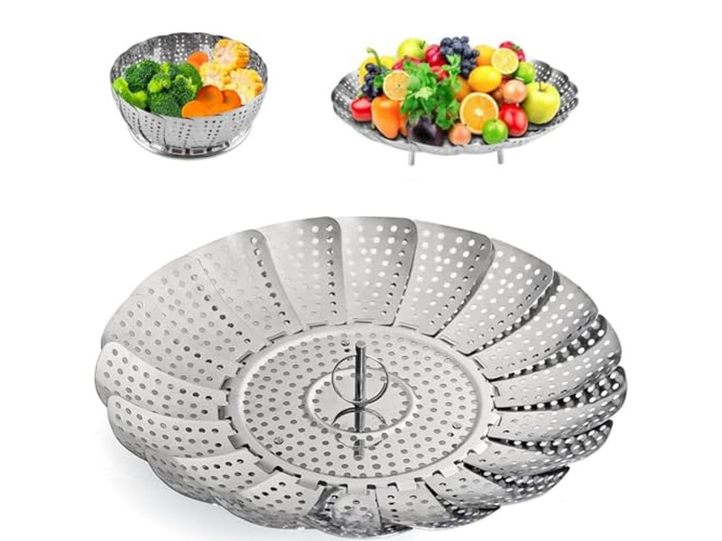 Olla de Momo de Aluminio para Alimentos Cesta de Vapor de Bambú