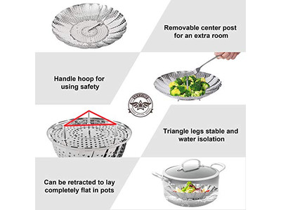 Olla de Momo de Aluminio para Alimentos Cesta de Vapor de Bambú