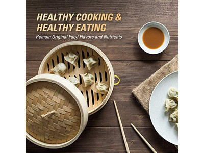 Vaporera de Bambú de 3 Niveles para Cocina