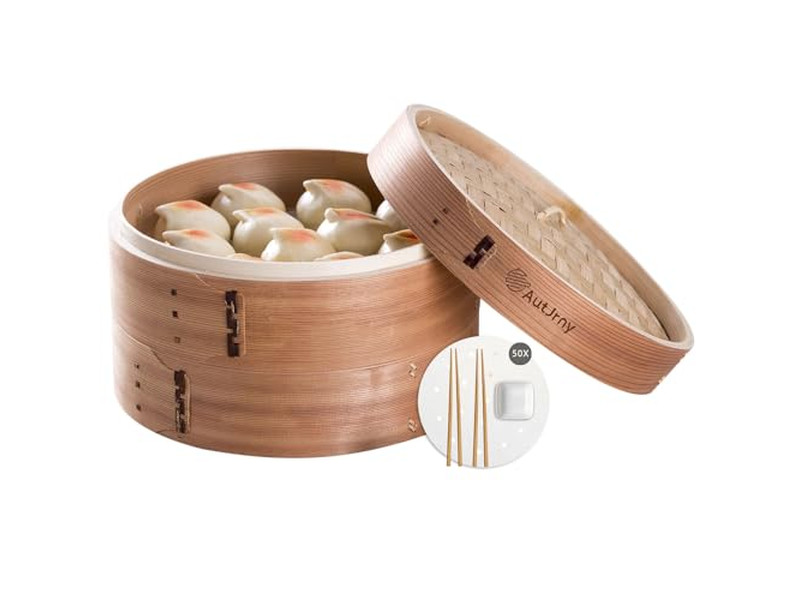 Comprar Cesta de Vapor de Bambú para Olla de 8 Tortillas