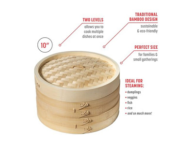Cocina Dim Sum con Vaporera de Bambú China