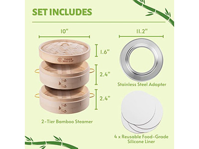 Vaporera de Bambú Plegable de 10 Pulgadas