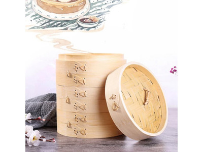 Vaporeras de Productos Cesta de Vapor de Bambú de 3 Niveles