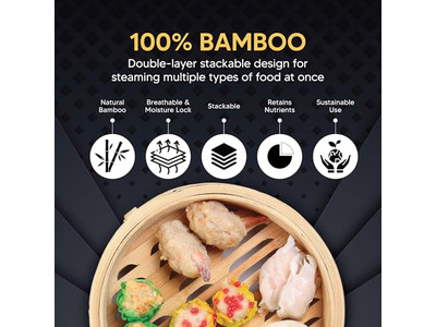 Vaporera de Bambú para Arroz y Bollos
