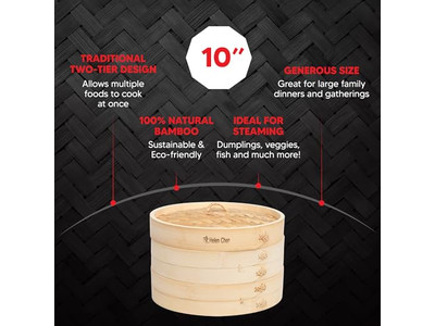 Vaporera de Bambú para Arroz y Bollos