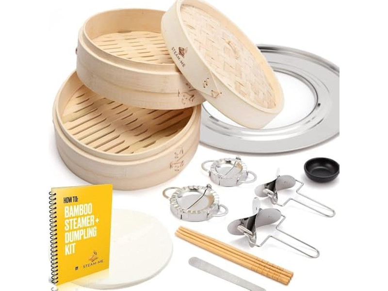 Set de Madera a Gas para Momo y Salchichas Cesta de Vapor de Bambú