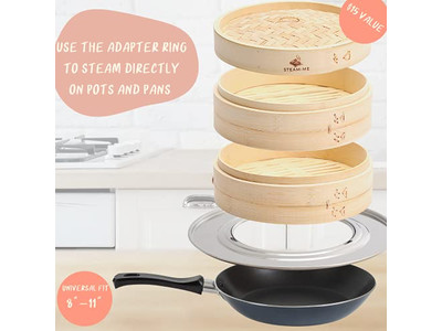 Set de Madera a Gas para Momo y Salchichas Cesta de Vapor de Bambú