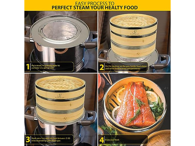 Contenedor de Vapor Vaporera de Bambú