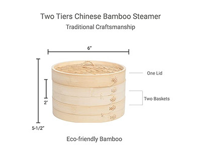 Olla de Vapor para Cocinar Alimentos Cesta de Vapor de Bambú
