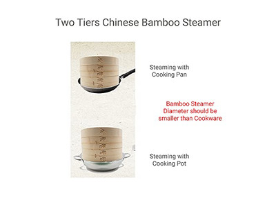 Olla de Vapor para Cocinar Alimentos Cesta de Vapor de Bambú