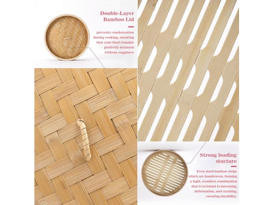 Cestas de Vapor para Cocinar al Vapor con Bambú