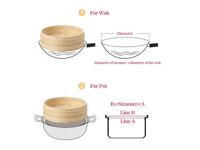 Cestas de Vapor para Cocinar al Vapor con Bambú