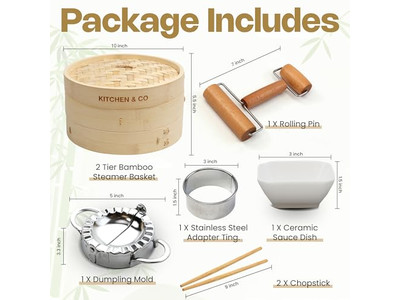 Rejilla Ancha para Wok de Huevos y Olla de Madera Cesta de Vapor de Bambú