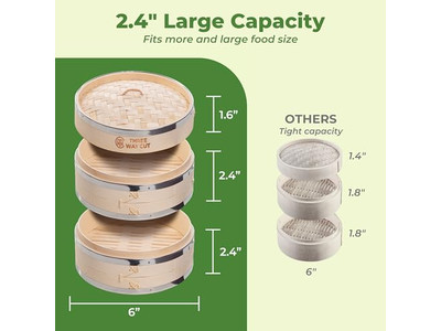 Vaporeras de Bambú para Mariscos y Dim Sum